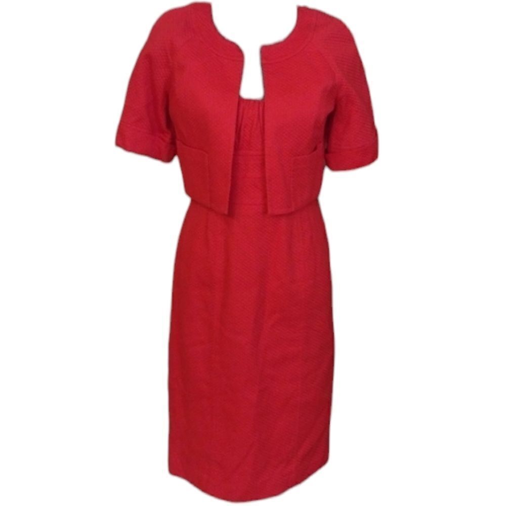 NWT Adrianna Papell Dress Suit set pink Sheath Dress With Jacket  size 6